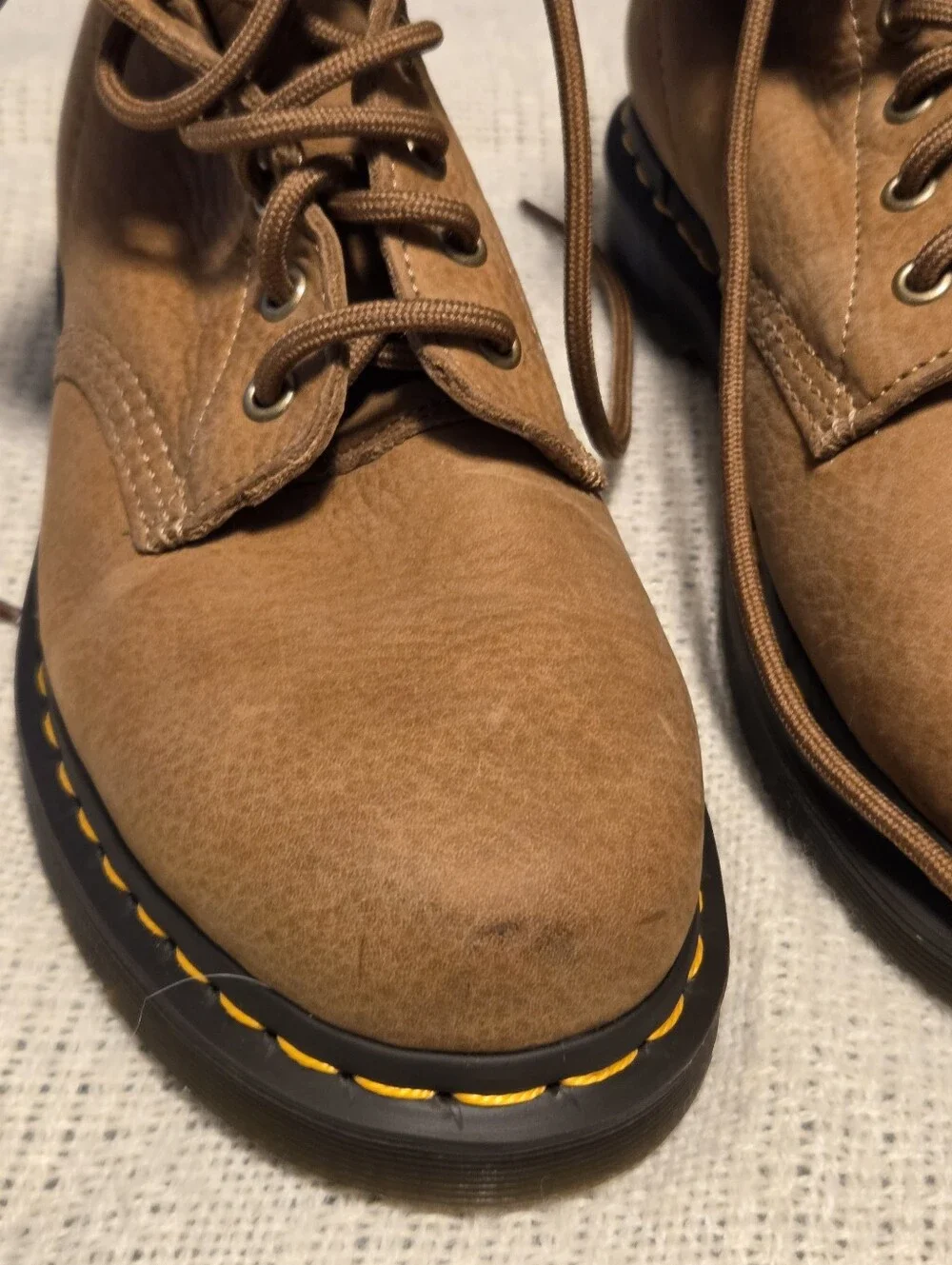 Dr. Martens 101 Unbound Tumbled Nubuck Leather Boots Tan 6M 7L Air Wair